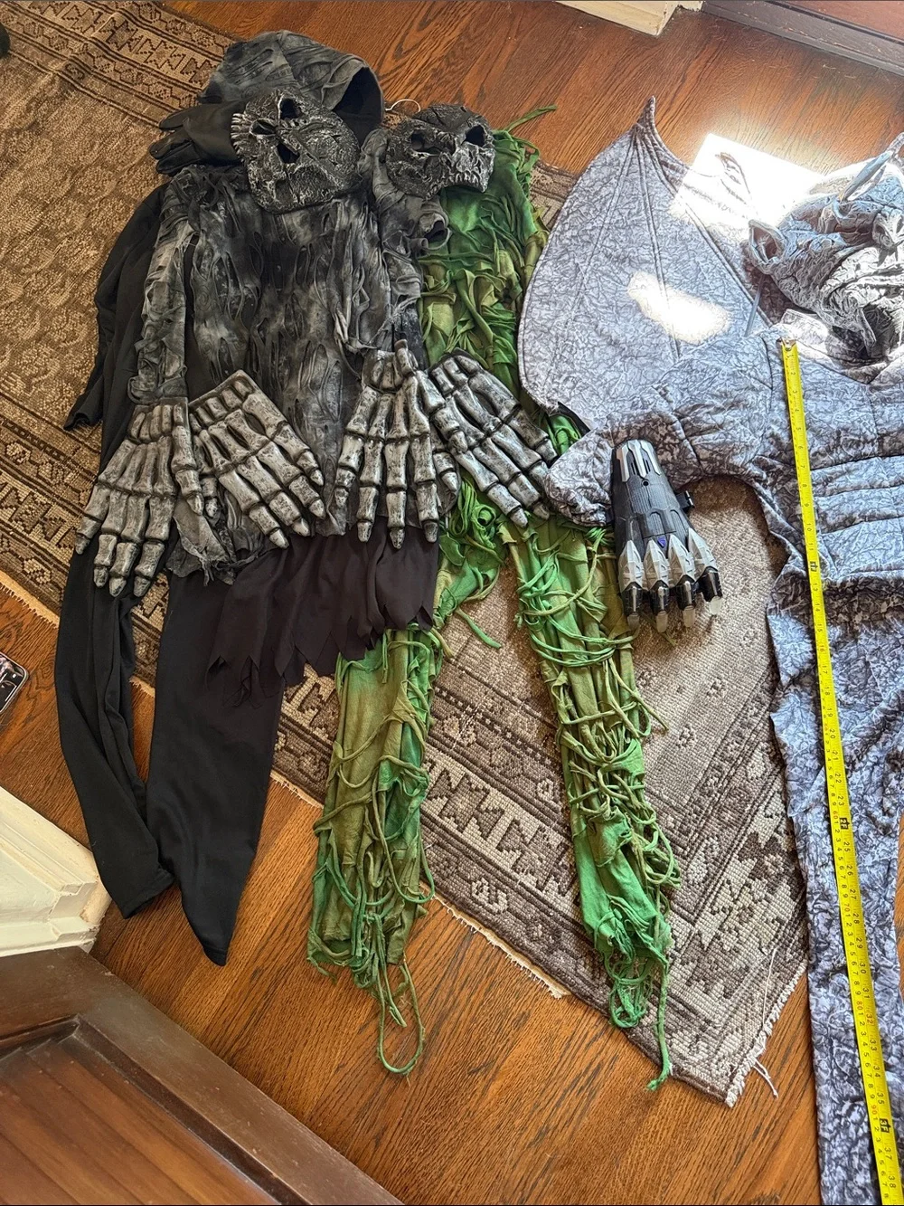 3 costumes Gray Gargoyle Kids Costume with Wings and Tail 7-9y